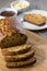 Date Loaf on Board with Slice on Plate