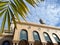 date palm leaves in the middle of the Islamic Center Samarinda mosque area