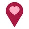 Date place gps pin decorated heart icon vector