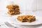Date squares or Matrimonial cake a traditional Canadian baked dessert on a plate