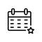 Date vector thin line icon