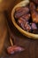 Dates, dried preserved sweet fruits