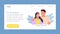 Dating agency landing page user interface design template, happy couple meeting and falling in love