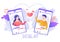 Dating App For a Couple With Male and Female in Smartphone If Match Become Love or Relationships. Background Flat Vector