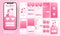 Dating app ui kit for responsive mobile app or website with different gui layout including user category, details, place and user