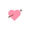 Dating apps icon design of stabbed heart. Vector illustration.