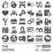 Dating line icon set, love and realtionship symbols collection or sketches. Love affair glyph linear style signs for web