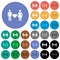 Dating round flat multi colored icons