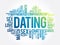 Dating word cloud collage, love concept background