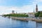 Daugava`s embankment of the Latvian city Riga