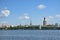 Daugava`s embankment of the Latvian city Riga