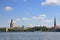 Daugava`s embankment of the Latvian city Riga