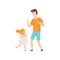 Daughter and dad dancing, little girl having fun with her father vector Illustration on a white background