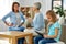 Daughter, mother and grandmother arguing at home