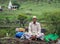 Daundaj, Maharashtra, India - July 12, 2018 : Pilgrim also known as Varkari ,  resting during his annual walk to holy place of Pan