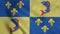 Dauphine flag, France, waving in wind. Realistic flag background