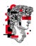 David classical sculpture. Glitch red modern style