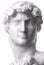 David face of Michelangelo`s. Classical plaster bust sculpture. 3D rendering
