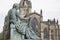 David Hume Statue by Stoddart with St Giles Cathedral, Royal Mil