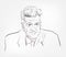 David Lynch vector sketch portrait face famous
