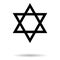 David star icon, israel symbol of religion judaism. Hexagram jerusalem symbol. Biblical flat seal