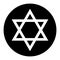 David star icon, israel symbol of religion judaism. Hexagram jerusalem symbol. Biblical flat seal