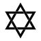 David star icon, israel symbol of religion judaism. Hexagram jerusalem symbol. Biblical flat seal