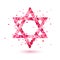 David star of pink rose petals icon
