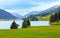 Davos Lake summer view.