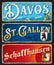 Davos, Saint Gallen, Schaffhausen, Swiss stickers