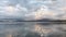 Dawn above Lake Manasarovar in August in Tibet, China.