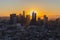 Dawn Aerial Downtown Los Angeles