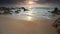 Dawn on beautiful beaches with white sand streaks waves like silk to create many beautiful
