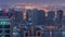 Dawn in big city Dubai from night to morning transition aerial timelapse