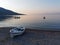 Dawn Boats in Bay, Greece