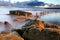 Dawn coastline and Mahon Rock Pool