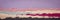 Dawn or dusk abstract panorama landscape created with handmade Indian paper