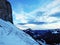 Dawn and dusk under the top of Santis and the mountain massif Alpstein