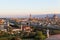 Dawn in Florence, Italy. Cityscape skyline of Florence with Duomo, Basilica di Santa Maria del Fiore and the bridges. Firenze