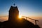 Dawn at the little church, mount Grappa landscape, Italy