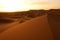 The dawn of a new day in the desert dunes of ERG in Morocco