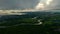 Dawn over Surigao City in Mindanao Philippines. Aerial view of the landscape