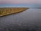 dawn over the Tennessee River near Colbert Ferry Park, Natchez Trace Parkway - November aerial view