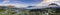 Dawn panorama of reutte village at fall with clouds