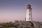 Dawn at Peggy`s Cove Lighthouse in Nova Scotia, Canada