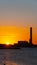 Dawn at power plant. UHD vertical wallpaper