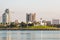 Dawn at Shoreline Aquatic Park and Rainbow Harbor Lighthouse in Long Beach