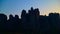 Dawn sky and silhouette of Meteora rocks