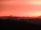 Dawn skyline landscape in red light