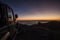 Dawn in Tenerife from El teide mvulcan national park with clouds and ocean